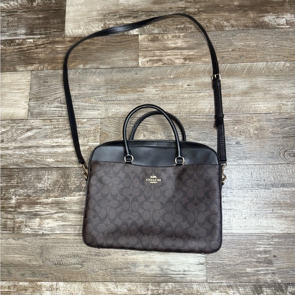 Coach | Accessories | Coach Laptop Bag In Signature Canvas | Poshmark